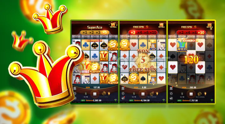 This is the Image Concept for Super Ace. A luxurious casino setting with a glowing poker table as the centerpiece.